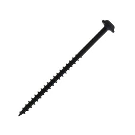 Wood Screw, #8, 2-3/4 In, Black Stainless Steel Washer Head Square Drive, 2000 PK